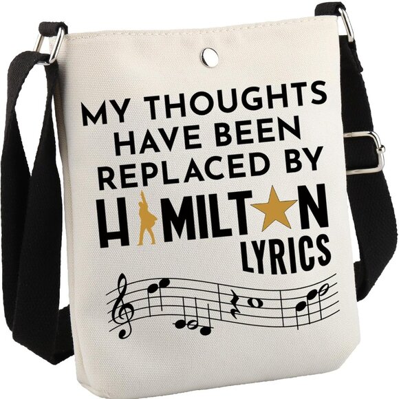 Versatile Canvas Crossbody Bag with Vibrant Music Lyrics – Perfect Gift for All - Picture 1 of 6